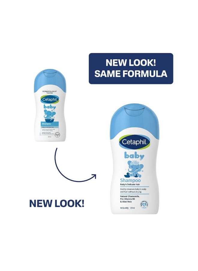 Cetaphil Baby Tear-Free Shampoo with Natural Chamomile & Aloe Vera 200 ml | Gentle Daily Cleanser for Newborns & Babies from Day 1 | pH Balanced, Hypoallergenic, Soap & Paraben Free - Image 4